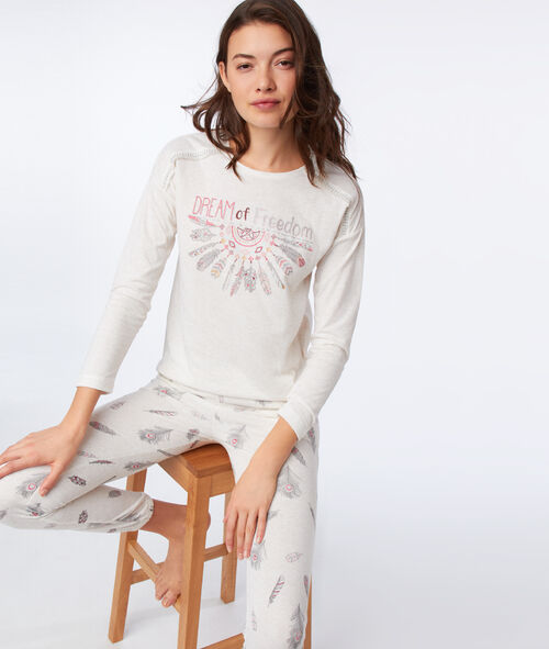 T-shirt z napisem, długie rękawy T-shirt z napisem, długie rękawy