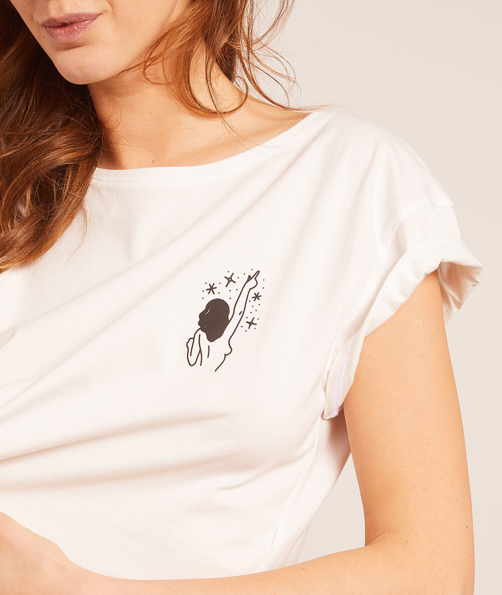 T-shirt 'after party' biały.