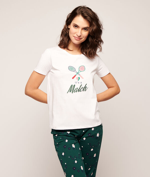 T-shirt z nadrukiem rakietek 'it's a match' T-shirt z nadrukiem rakietek 'it's a match';${refinementColor}