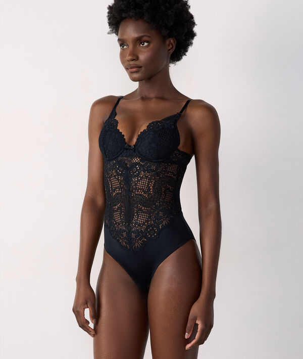 Koronkowe body, odkryte plecy Koronkowe body, odkryte plecy;${refinementColor}