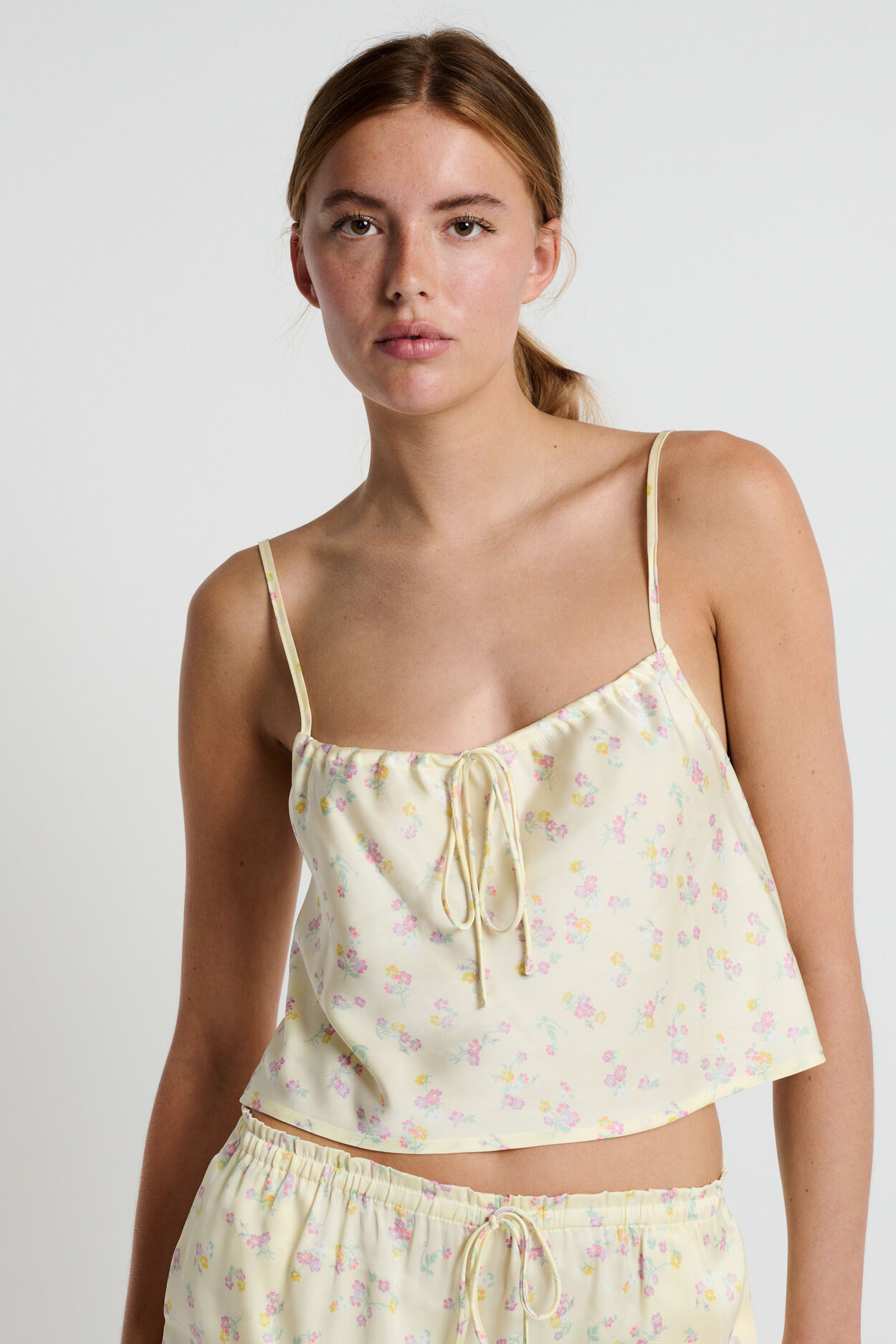 Top de pyjama imprimé à fleurs