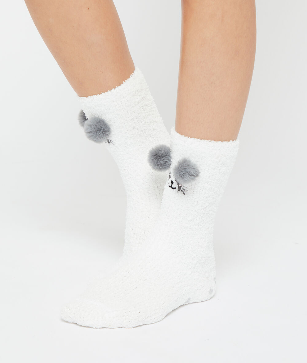 Skarpetki homewear panda biały.