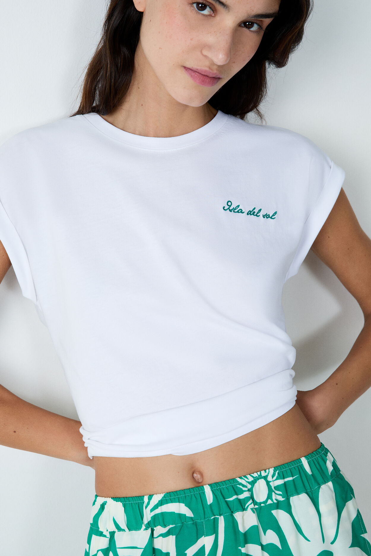 T-shirt z krótkim rękawem z bawełny 'isla del sol'