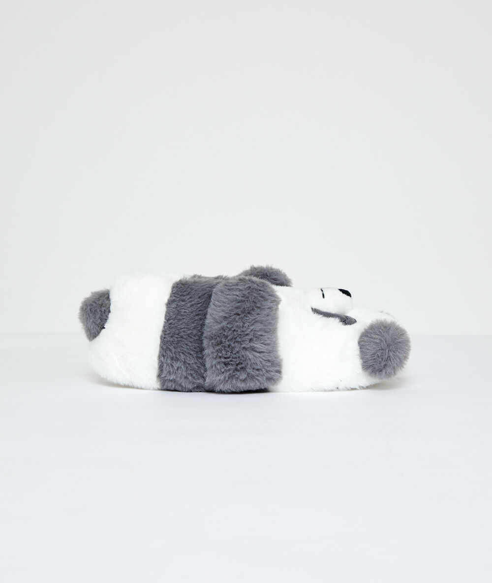 Kapcie misie panda 3d ecru.