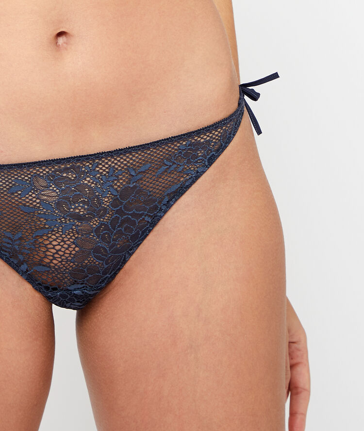 Majtki bikini z koronki niebieski turkusowy.