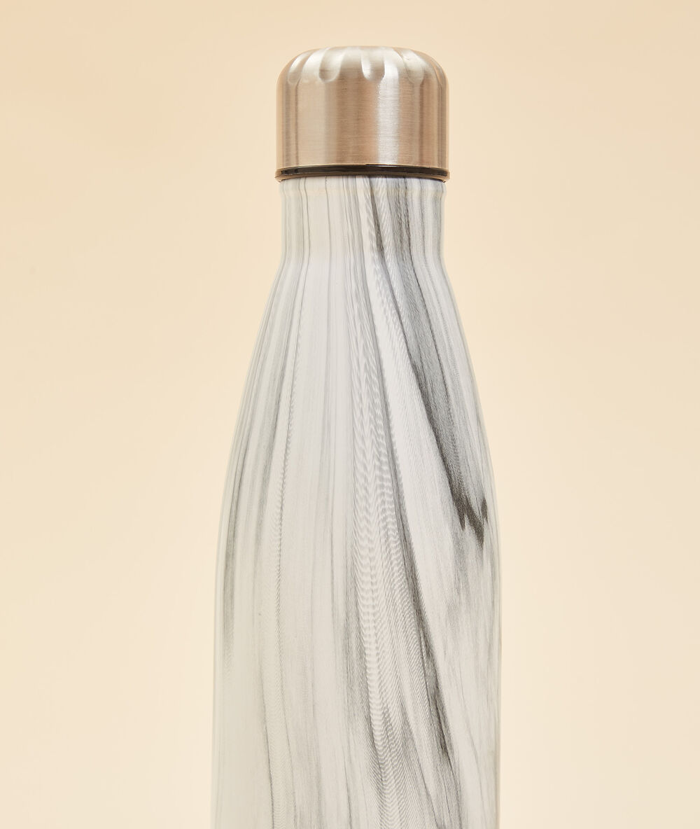 Metalowa butelka na wodę z napisem ’lounge wear’ - COBBY - GRIS CLAIR