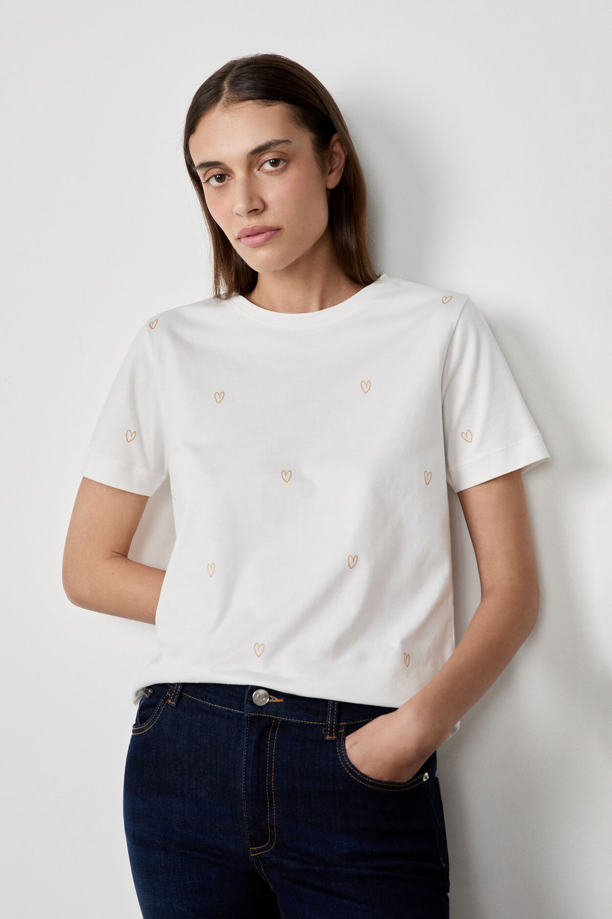 Bawełniany t-shirt z nadrukiem serca