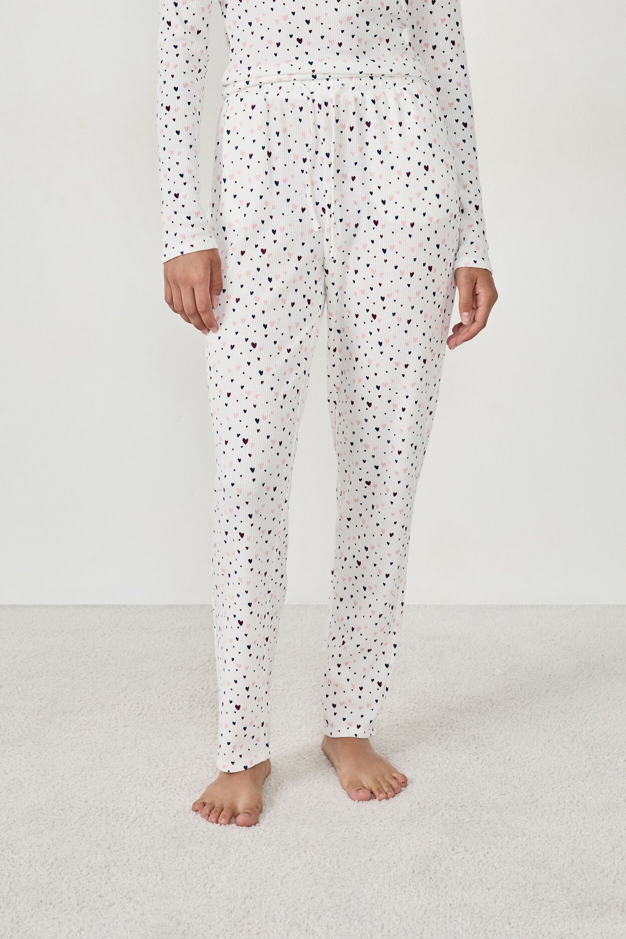 Pantalon de pyjama à imprimé cœurs