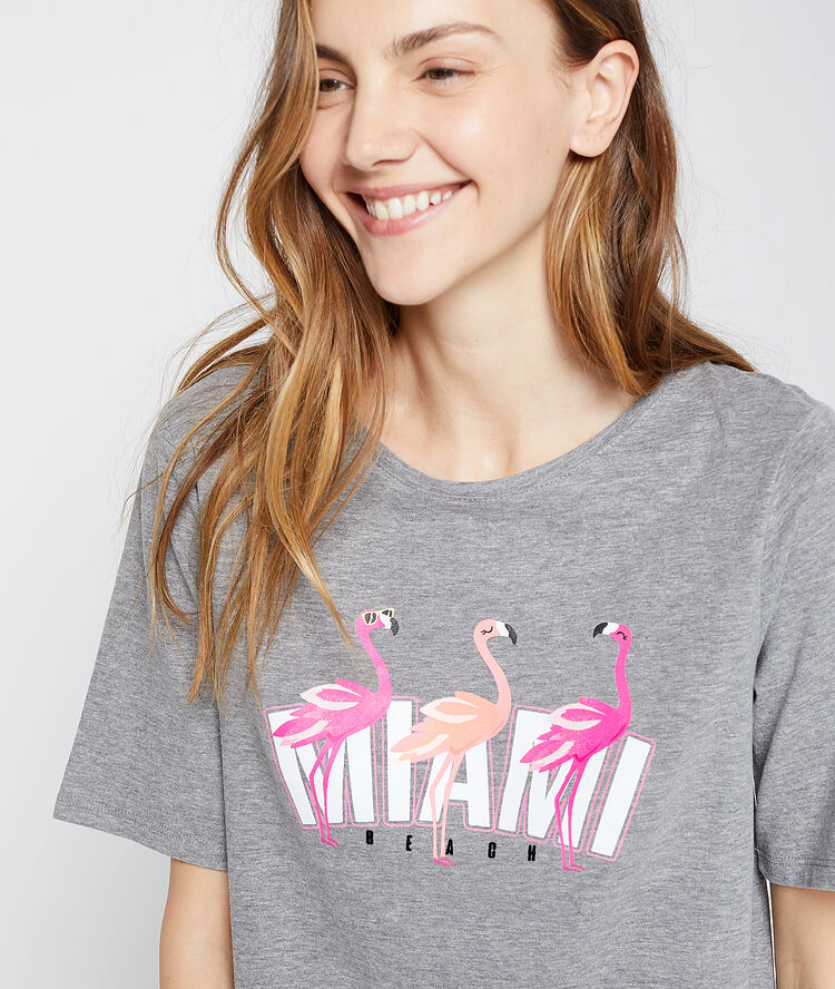 Krótki t-shirt 'miami beach' szary.