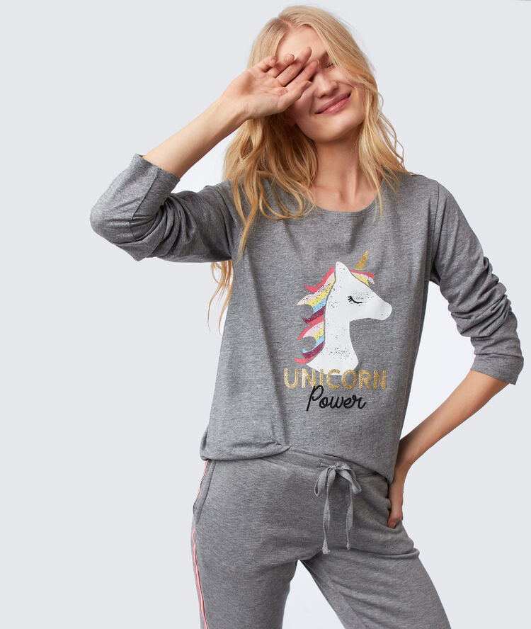T-shirt z napisem antracytowy.