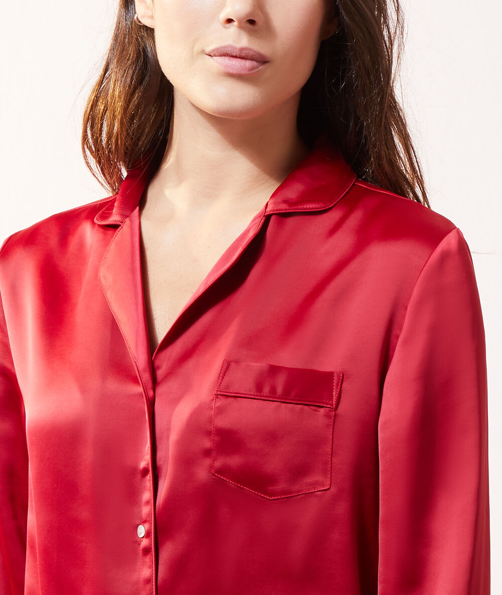 Spe ru - chemise pyjama d'homme satinée rouge.