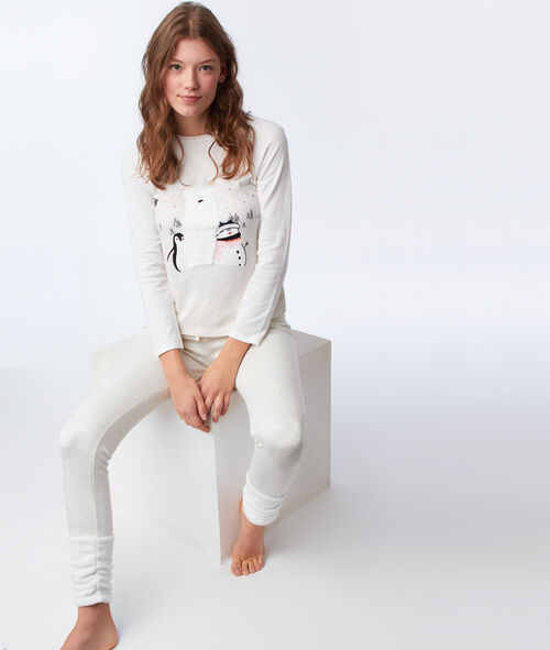 T-shirt z detalami ze sztucznego futerka T-shirt z detalami ze sztucznego futerka