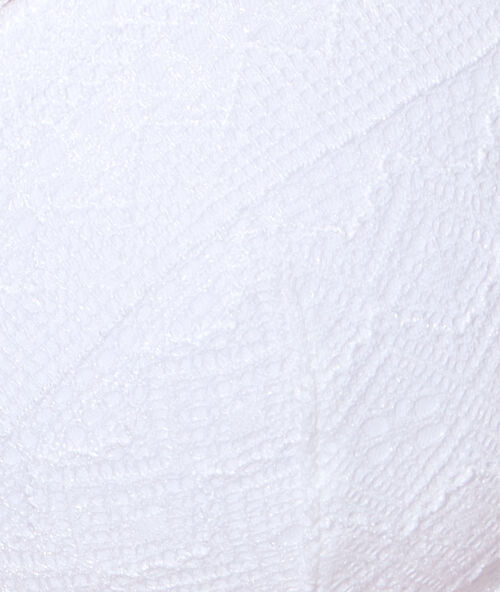 Soft bra: koronkowy klasyczny biustonosz usztywniany z miękkimi fiszbinami biały.