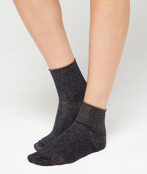 Skarpetki z metaliczną nitką ciemnoniebieski.