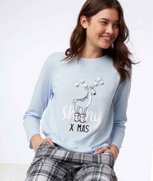 T-shirt z napisem i pomponikami T-shirt z napisem i pomponikami