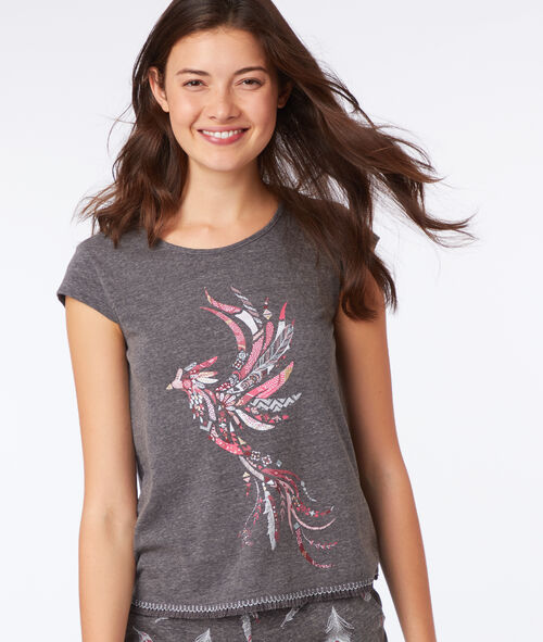 T-shirt z nadrukiem ptaka T-shirt z nadrukiem ptaka