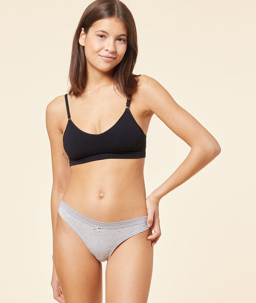 Majtki typu tanga - komplet 3 szt. noir/gris/blanc.