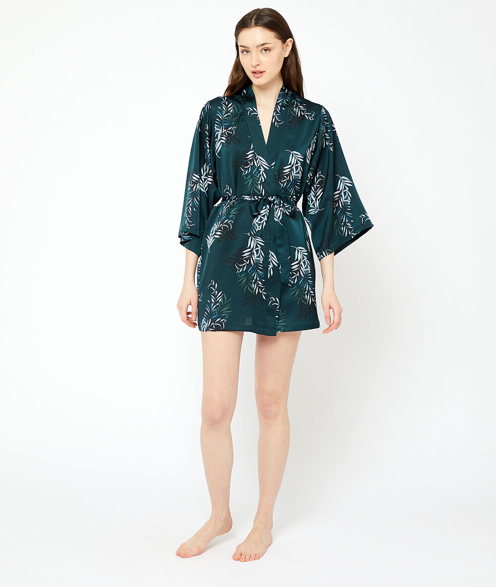 Wzorzyste kimono zielony.
