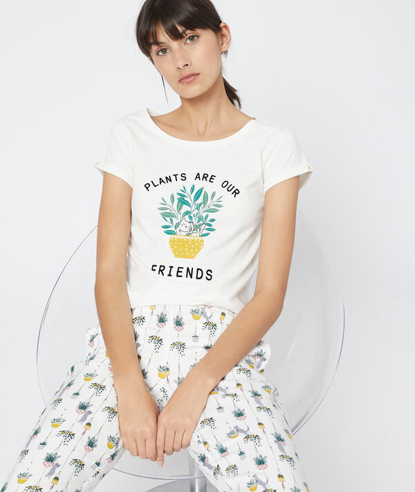 T-shirt z nadrukiem 'plants are our friends' T-shirt z nadrukiem 'plants are our friends'