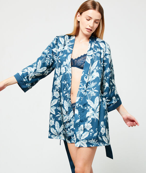 Satynowe kimono z nadrukiem Satynowe kimono z nadrukiem