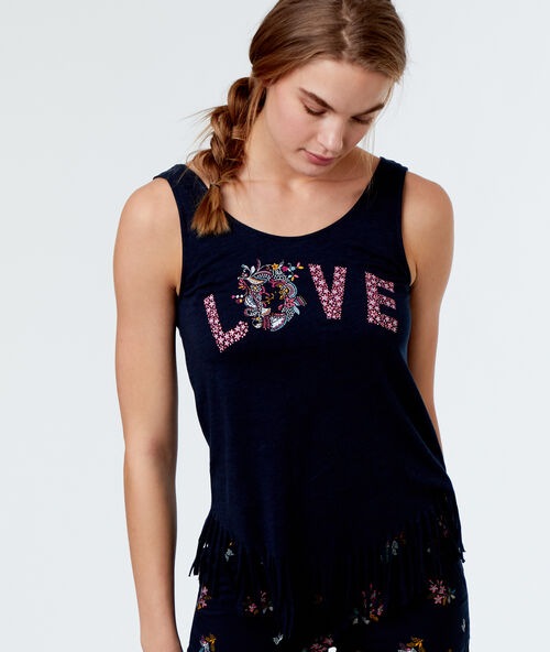 T-shirt z nadrukiem bleu.