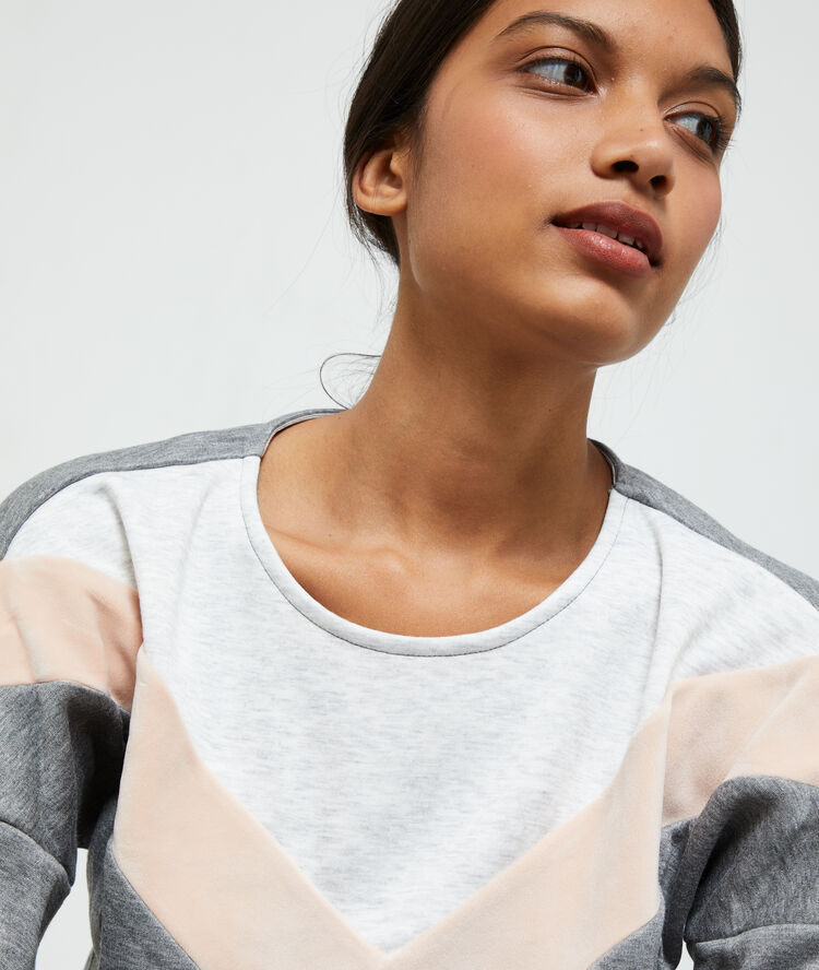 Graficzna bluza homewear szary.