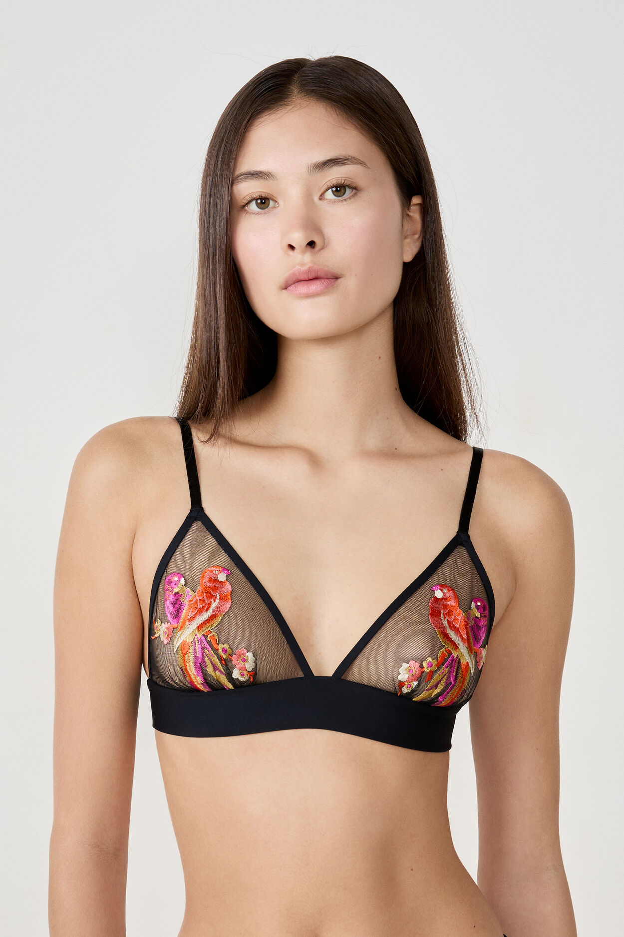 Soutien gorge triangle sans armatures brodé