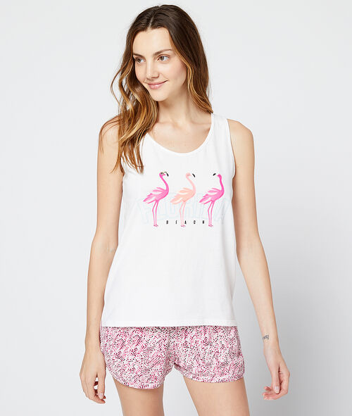 Top z nadrukiem różowych flamingów "florida" Top z nadrukiem różowych flamingów "florida"