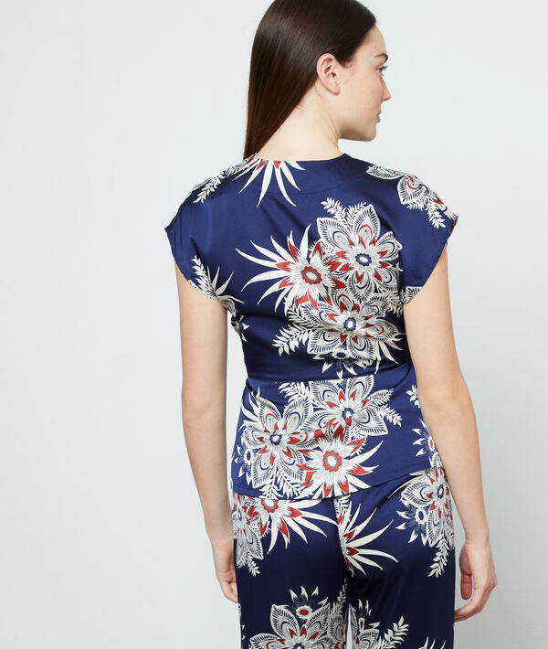 Wiązany satynowy top Wiązany satynowy top;${refinementColor}