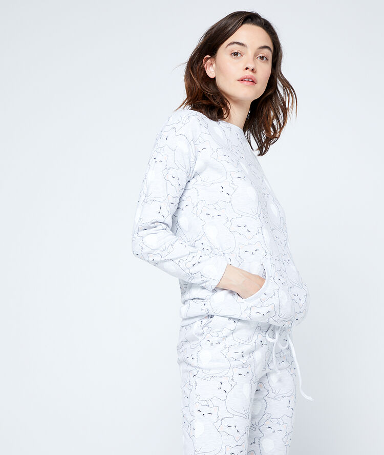Bluza z motywem kotków szary.