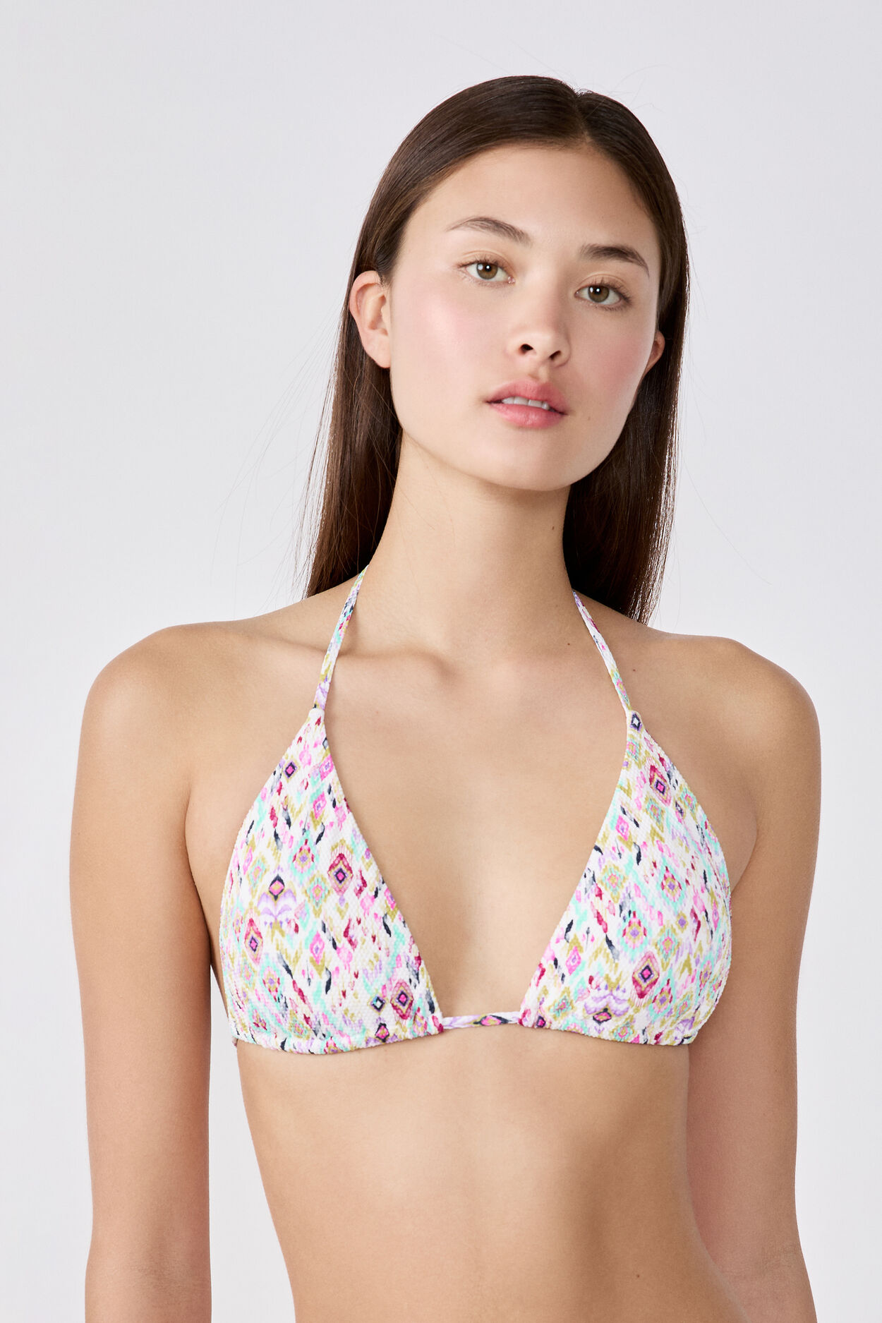 Triangle haut de maillot sans armatures à motifs