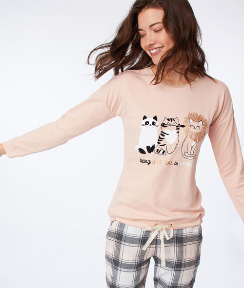 Wiązany t-shirt z napisem Wiązany t-shirt z napisem