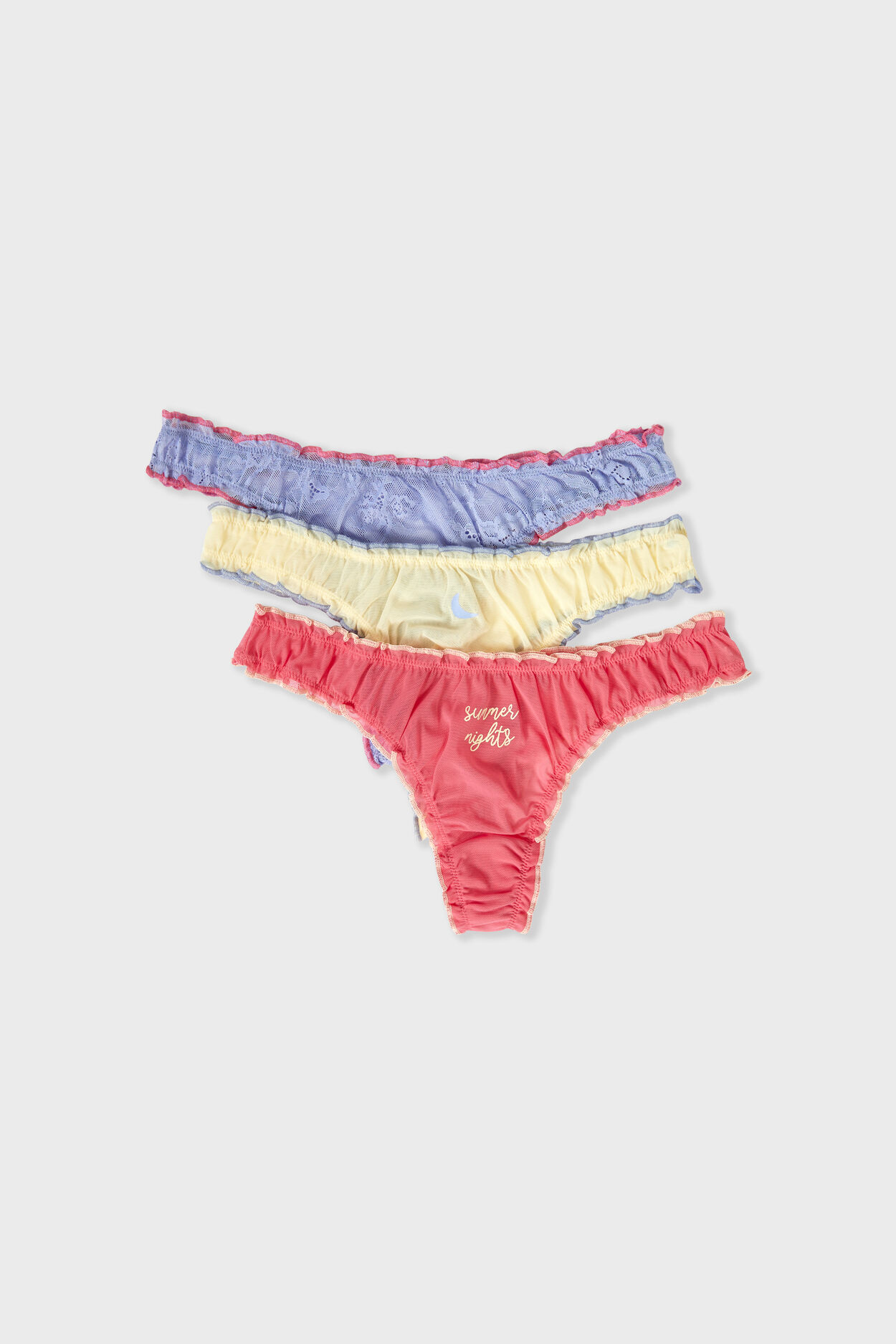 Zestaw 3 tang typu bloomer z tiulu i koronki