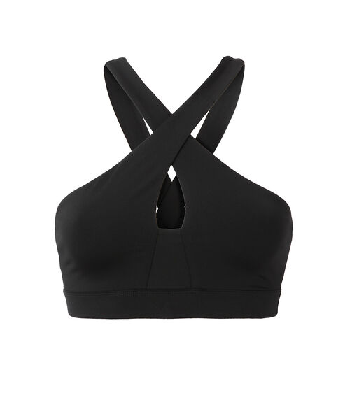 Biustonosz sportowy z tiulu - lekkie podtrzymanie noir.