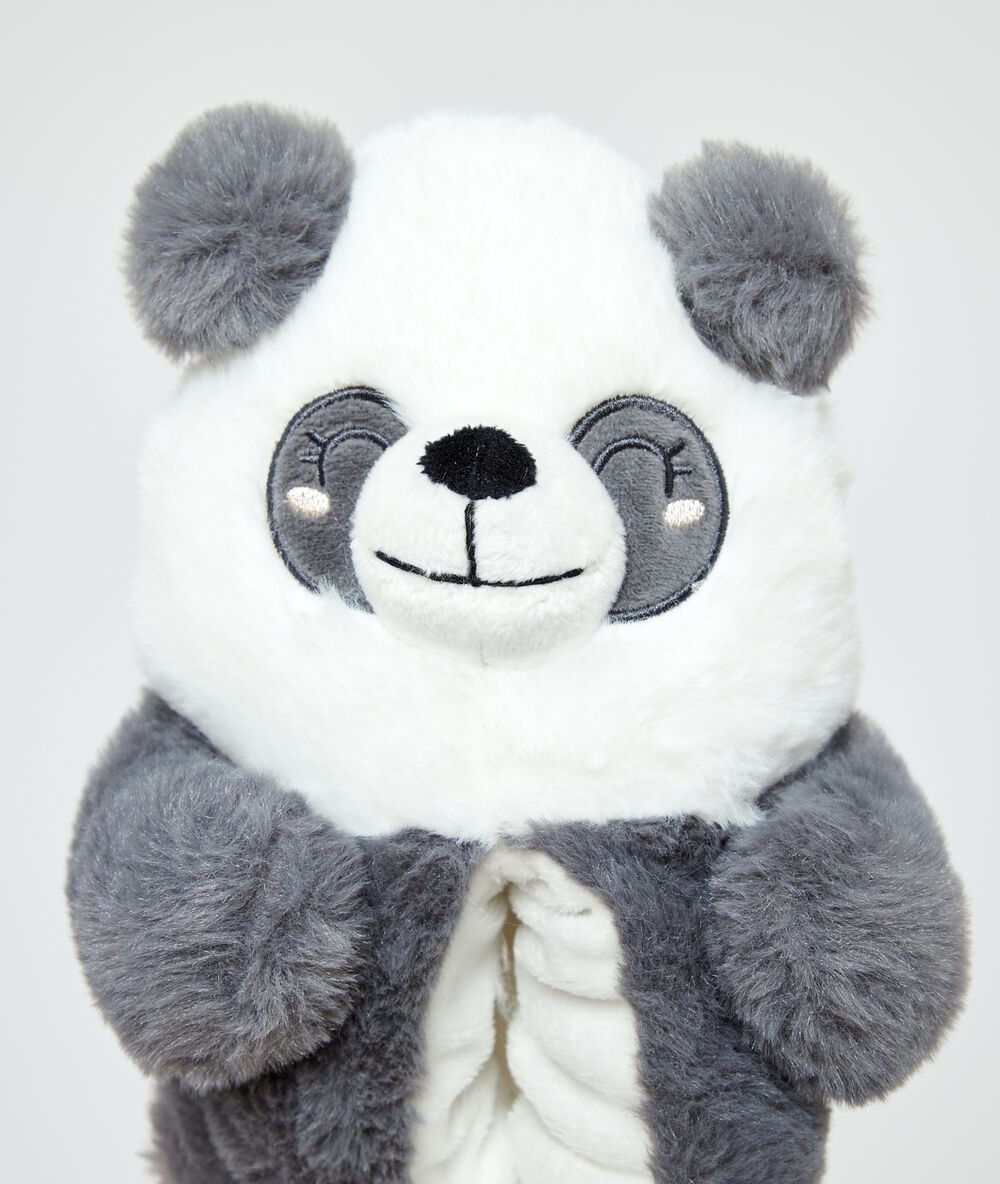 Kapcie misie panda 3d ecru.