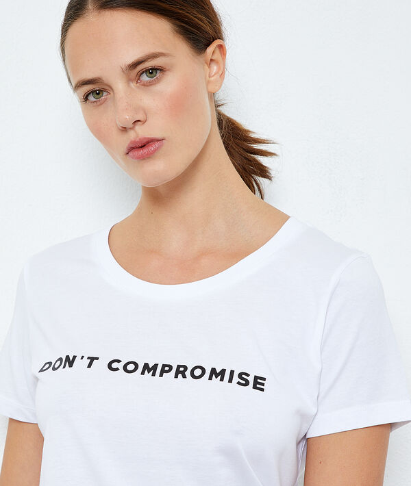 T-shirt z bawełny z napisem 'don't compromise' T-shirt z bawełny z napisem 'don't compromise'
