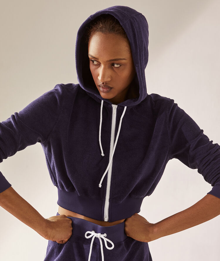Bluza crop-top morski.
