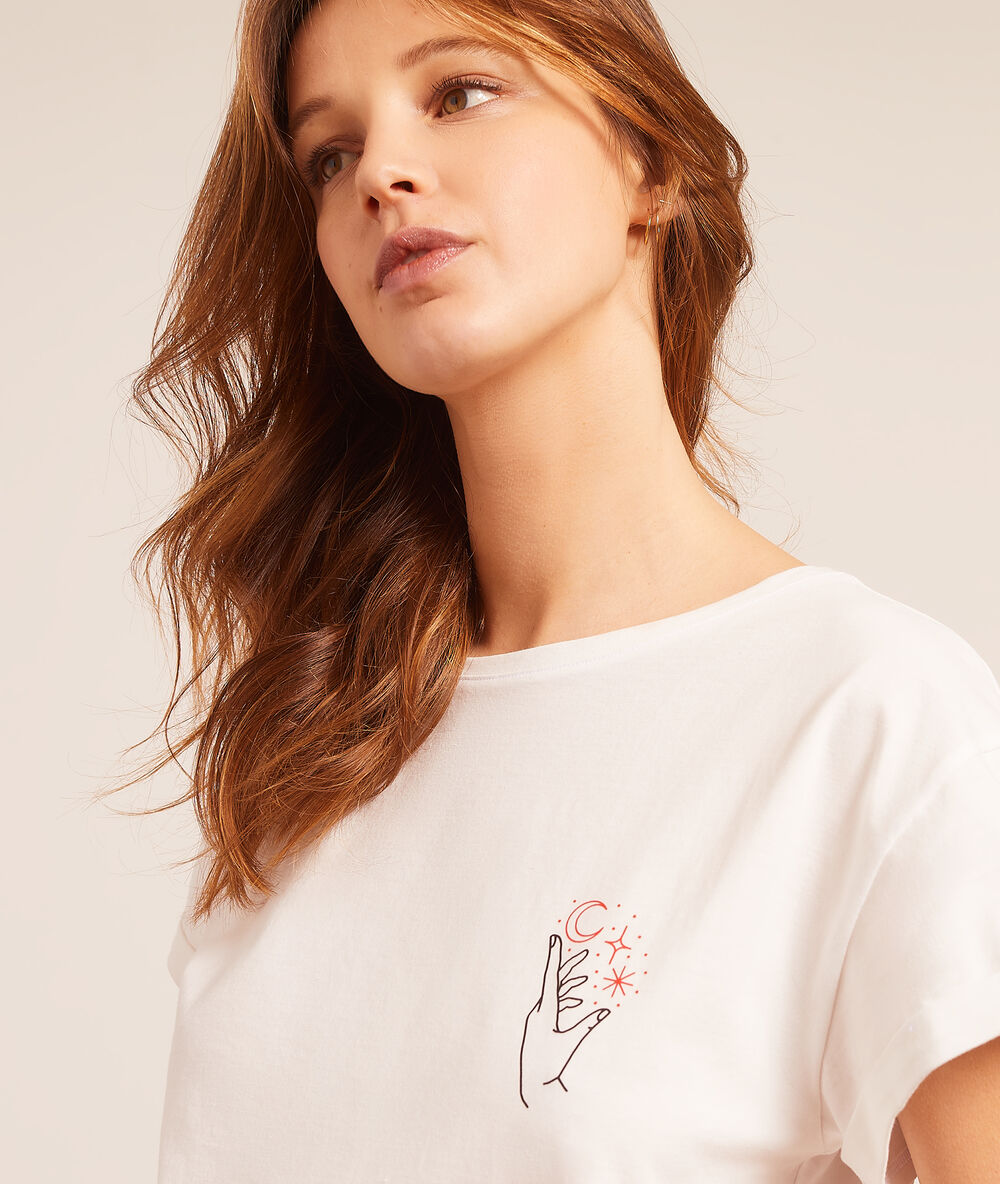 Tshirt z nadrukiem "moonchild" blanc.