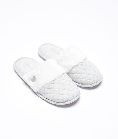 Kapcie wyściełane moltonem szary.