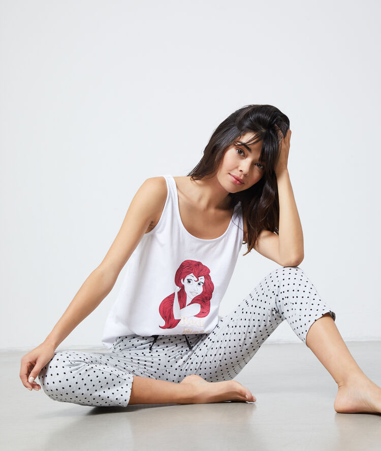 T-shirt z motywem księżniczki disneya i napisem "big hair don't care" biały.