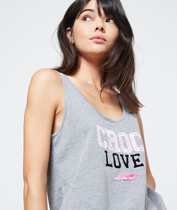 Koszulka nocna z napisem "croc love" szary.
