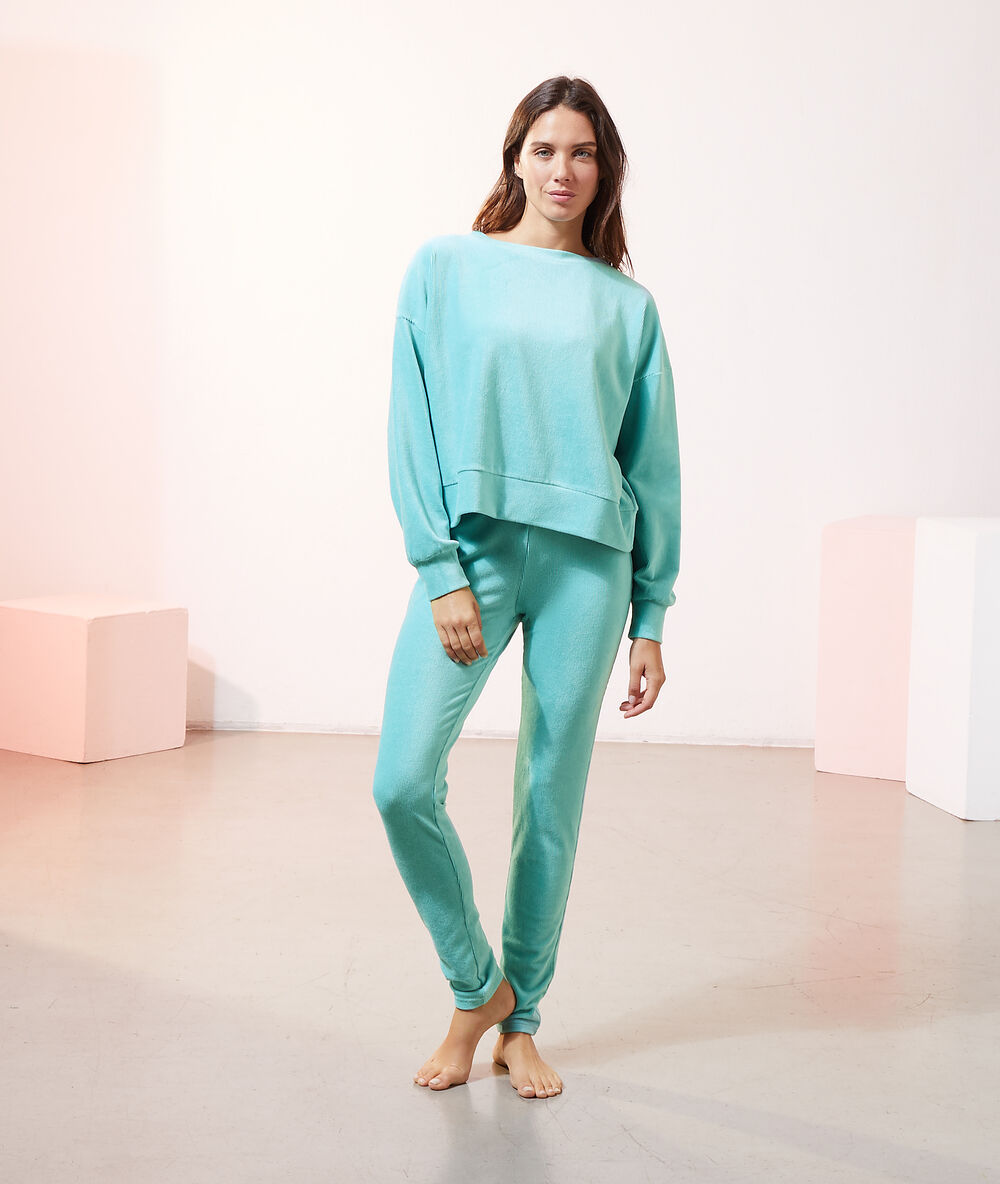 Spodnie homewear zielony.