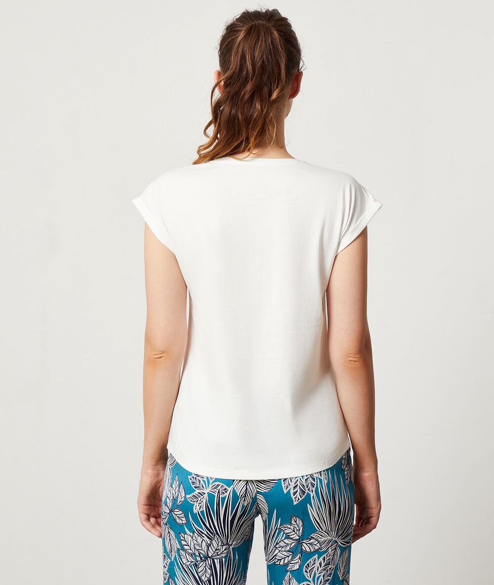 T-shirt z napisem 'bali' ecru.