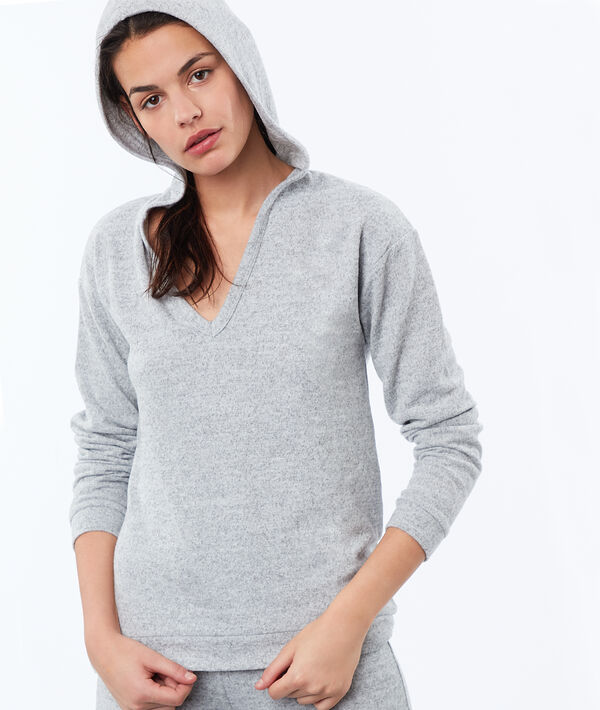 Bluza homewear w deseń typu melanż Bluza homewear w deseń typu melanż