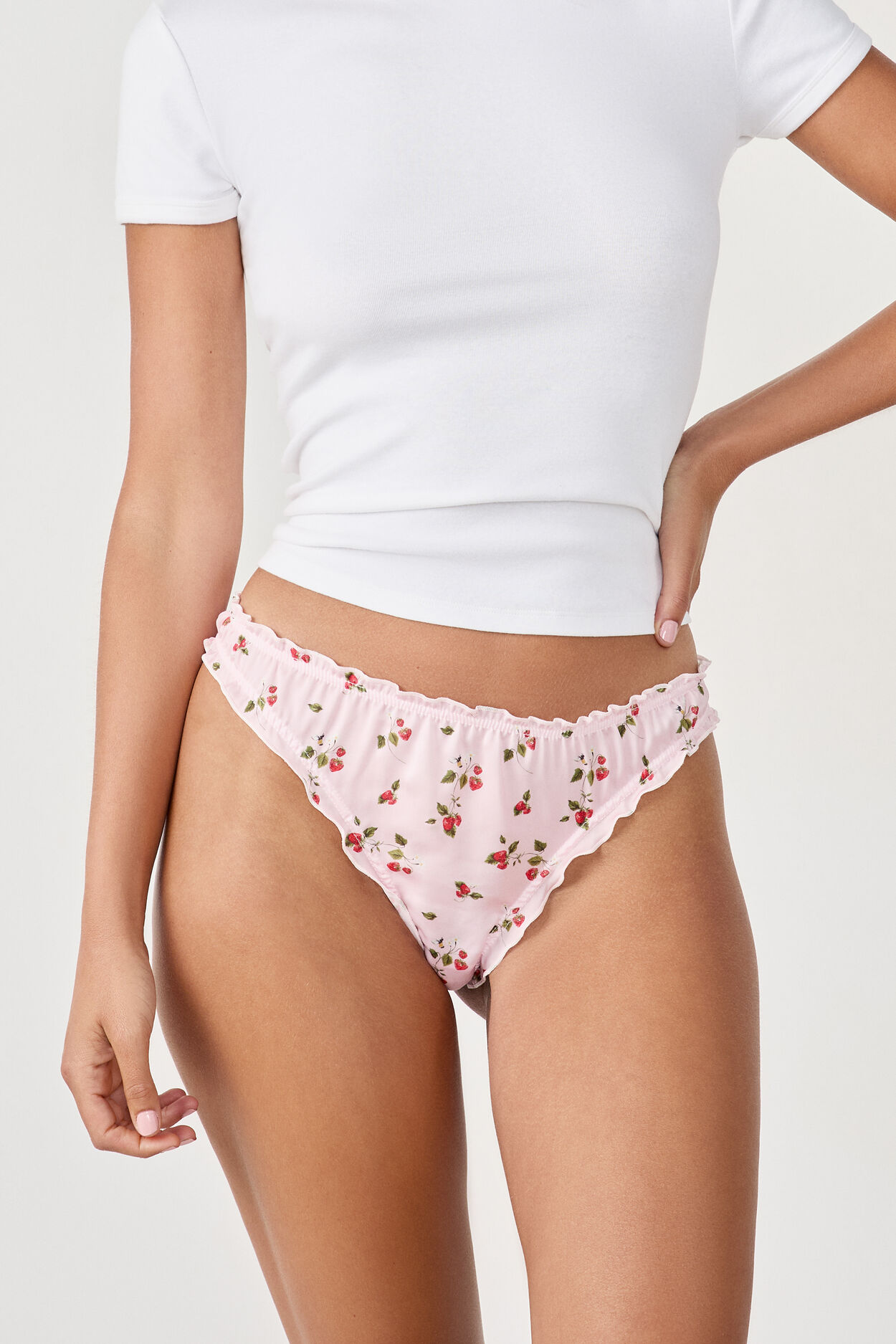 Tanga satiné imprimé