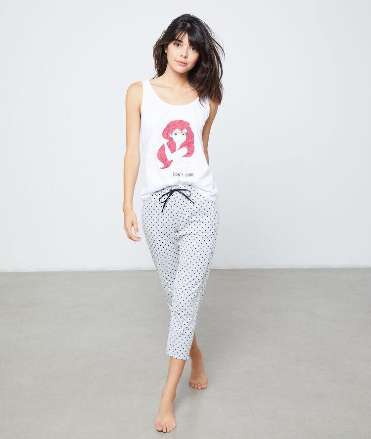 T-shirt z motywem księżniczki disneya i napisem "big hair don't care" biały.