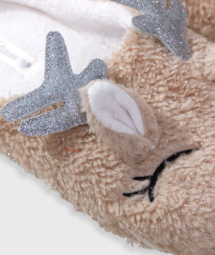 Kapcie reniferki beige.