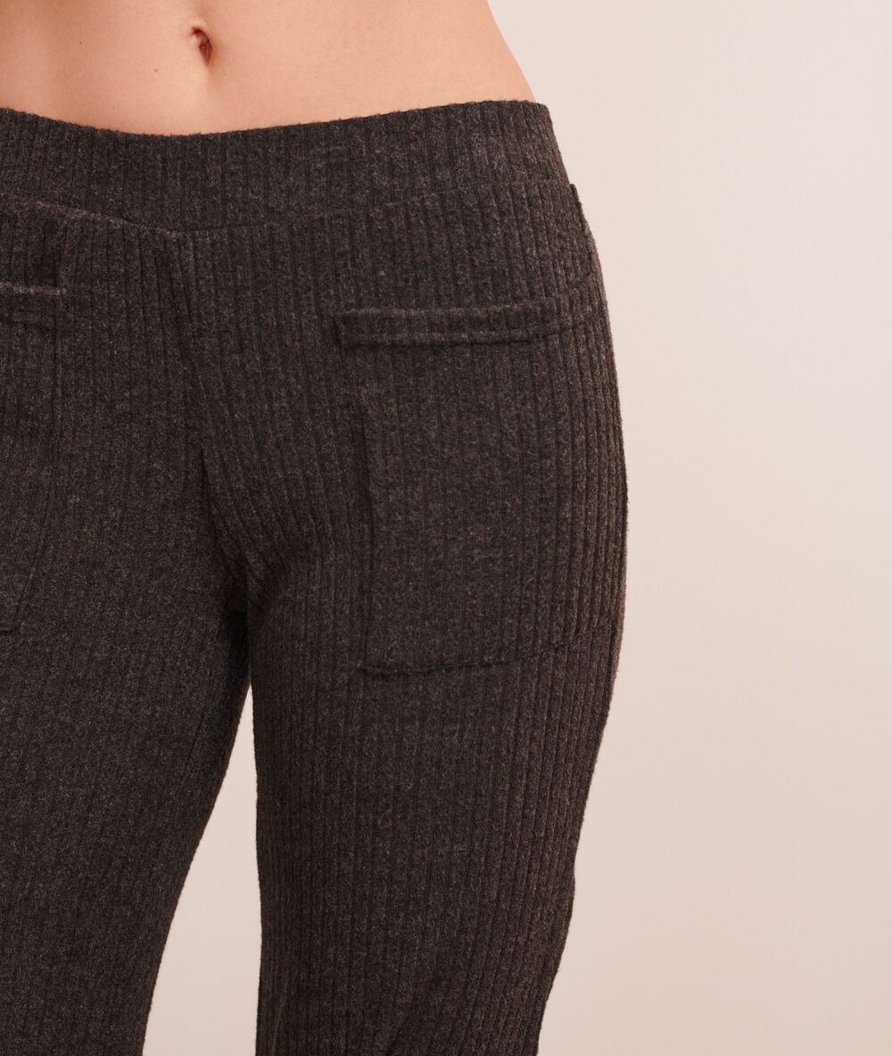 Prążkowane spodnie loungewear antracytowy.