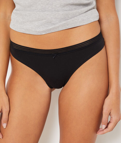 Majtki typu tanga - komplet 3 szt. noir/gris/blanc.
