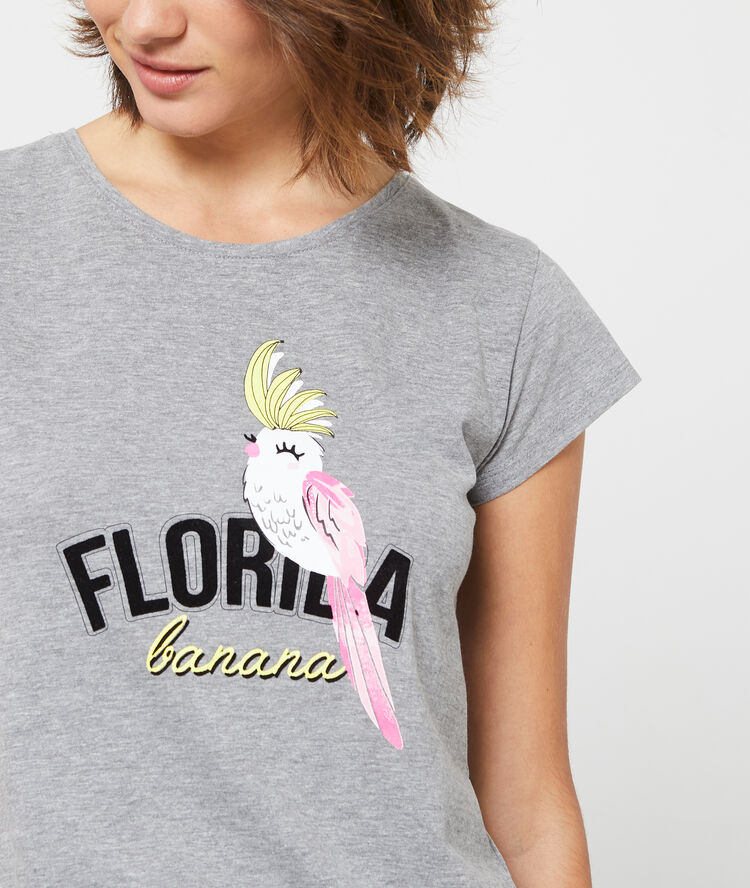 T-shirt z napisem 'florida banana' szary.